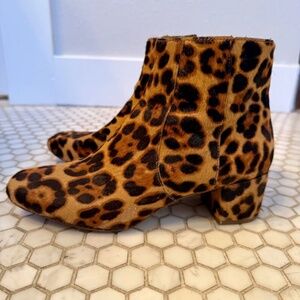 Madewell Leopard Ankle Boots, Women size 7.5